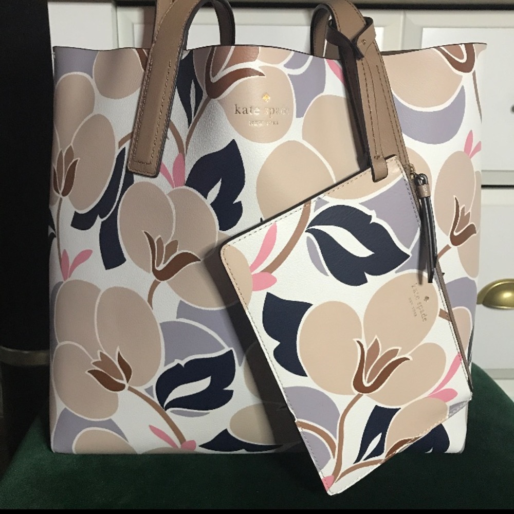 kate spade leather reversible tote with pouch
